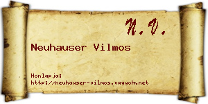 Neuhauser Vilmos névjegykártya